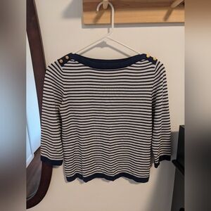 Navy Blue and white striped shirt